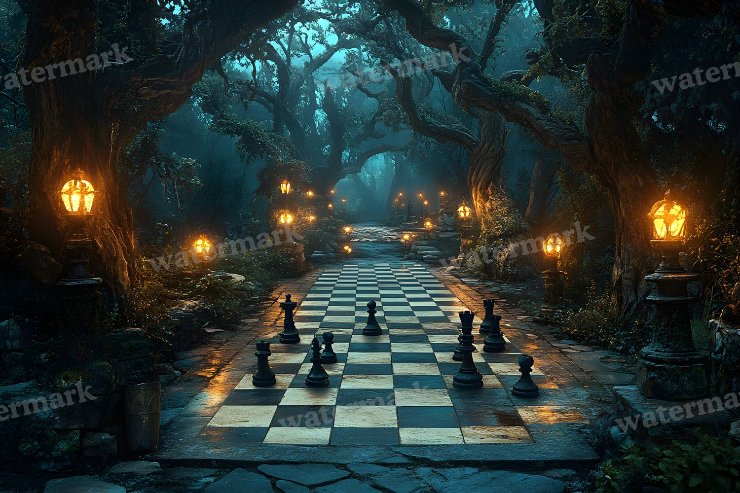 Alice Oversized Chessboard Backdrop Images