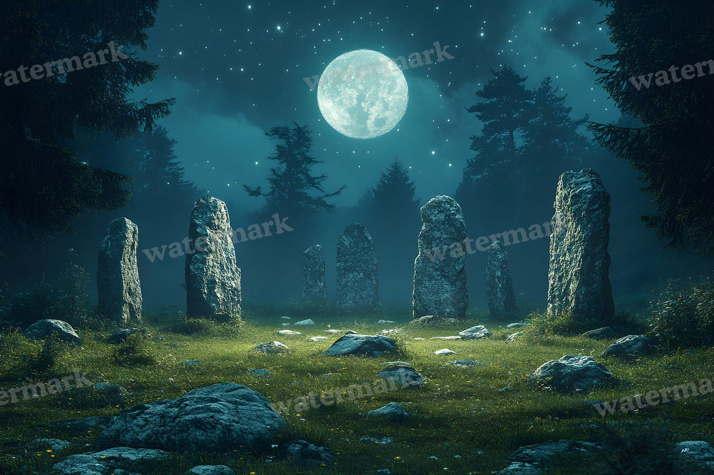 Ancient Stone Circle Clearing Backdrop Images