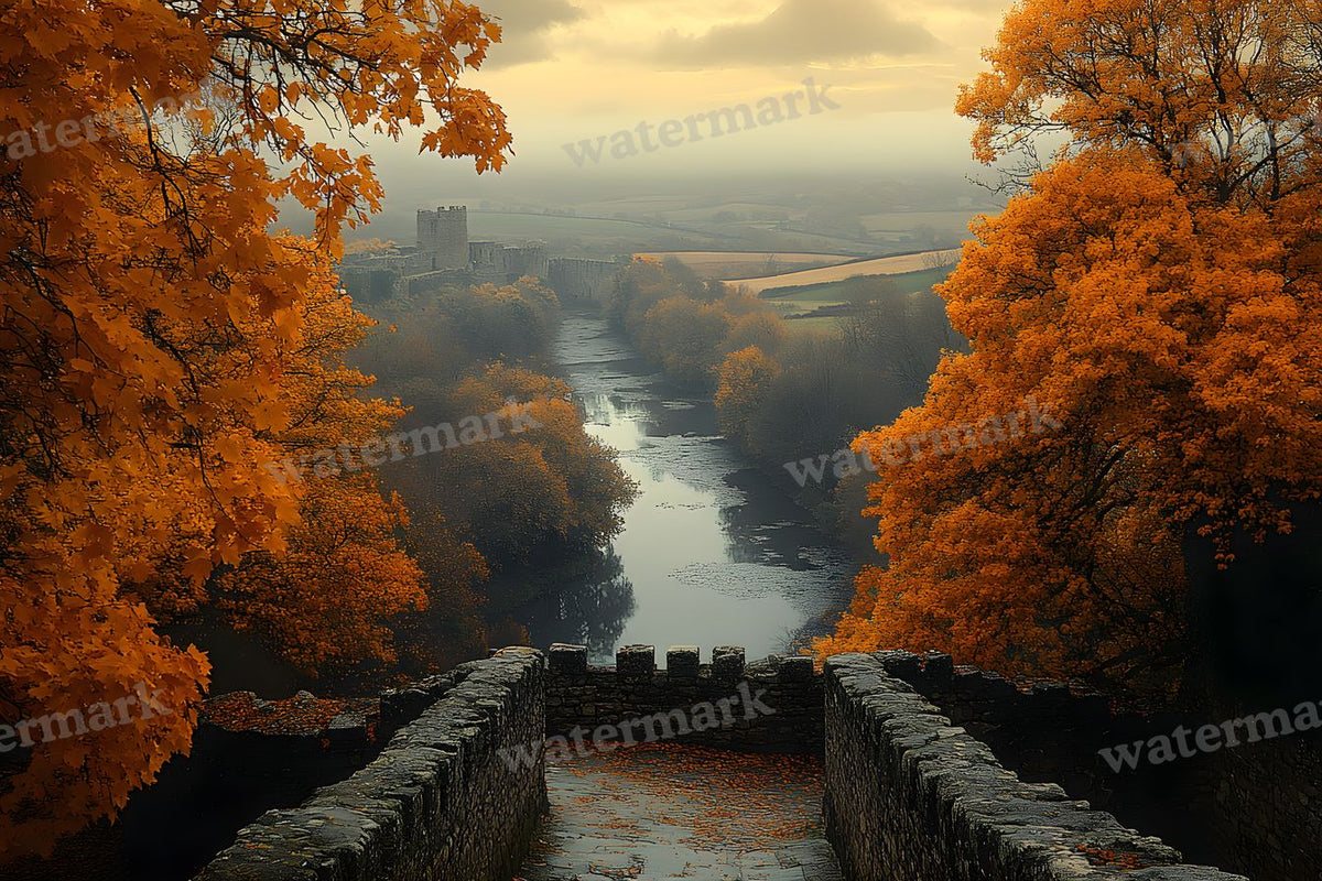 Autumn Castle Wallpov Backdrop Images