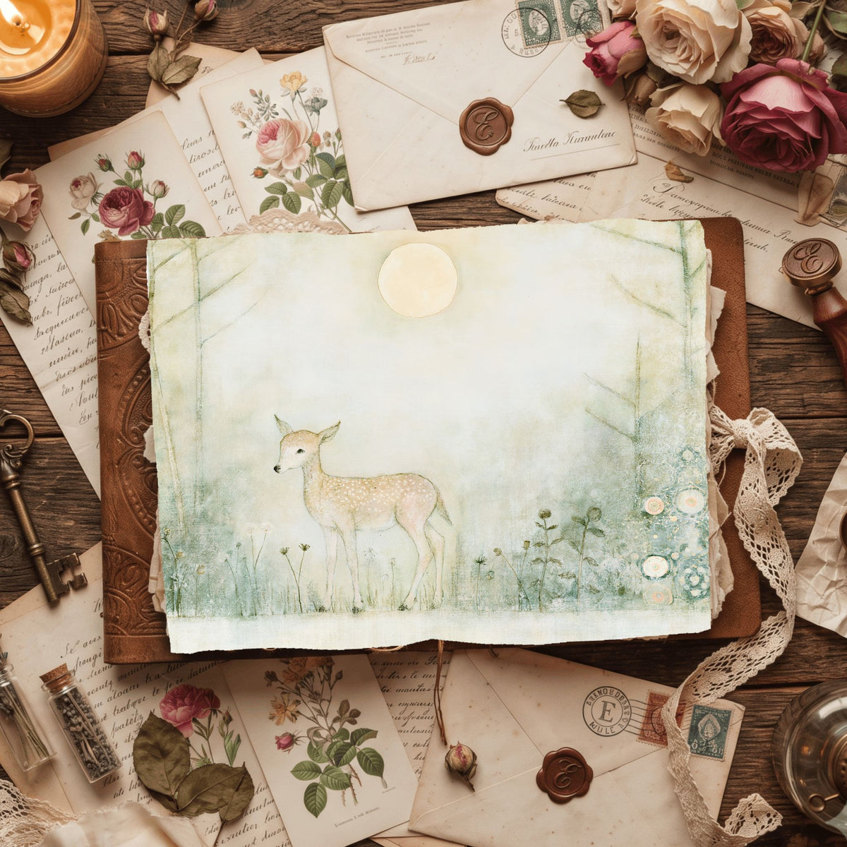 Gentle Woodland Fawn Watercolor