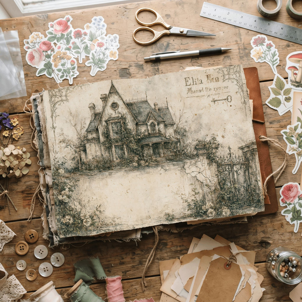 Haunted Victorian Manor Journal Paper