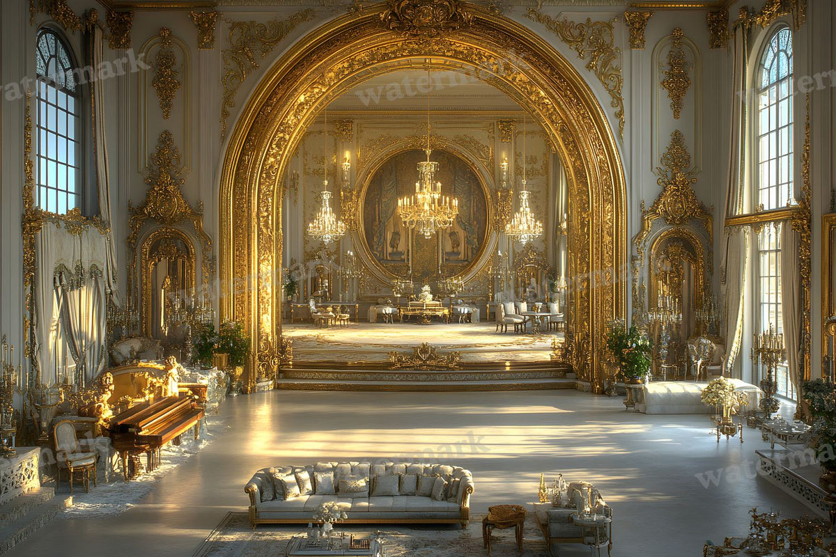 Opulent Baroque digital photo backdrop for photo editing, preview 19