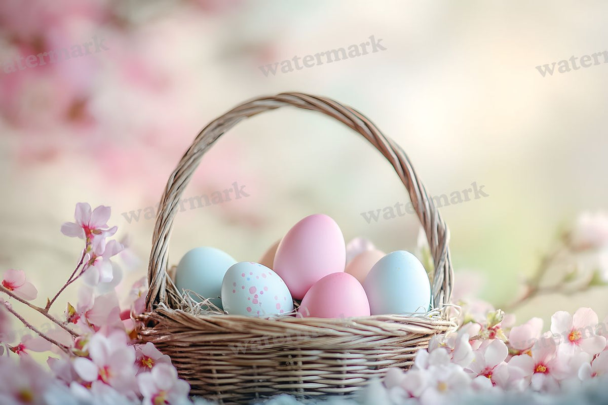 Pastel Easter Basket Backdrop Images