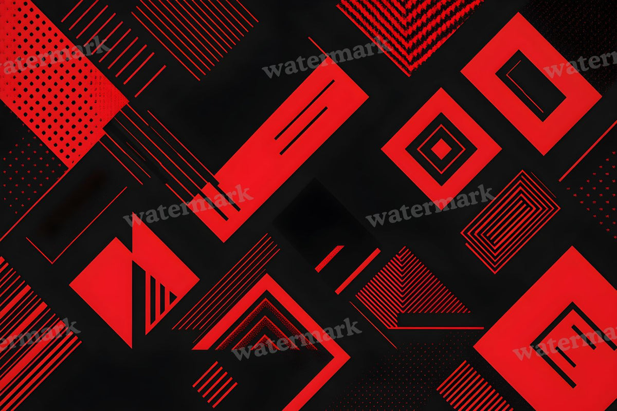 Red Black Geometric digital photo backdrop for photo editing, preview 19