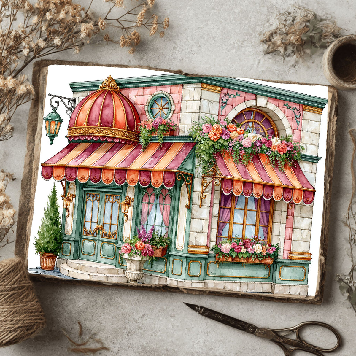Romantic Parisian Cafe�� Watercolor