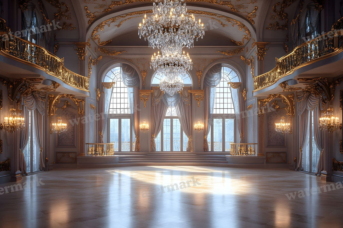 Royal Ornate Ballroom digital photo backdrop for photo editing, preview 19