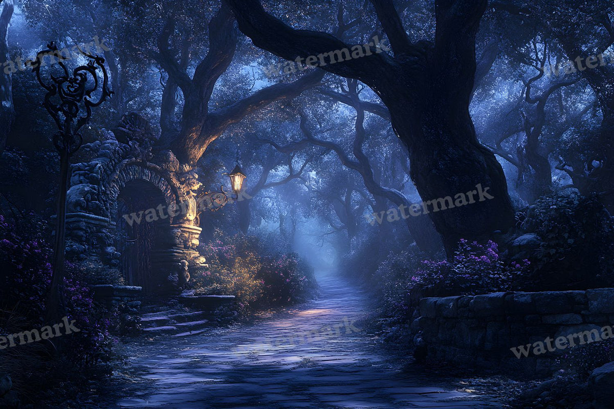 Spooky Forest digital photo backdrop for photo editing, preview 19