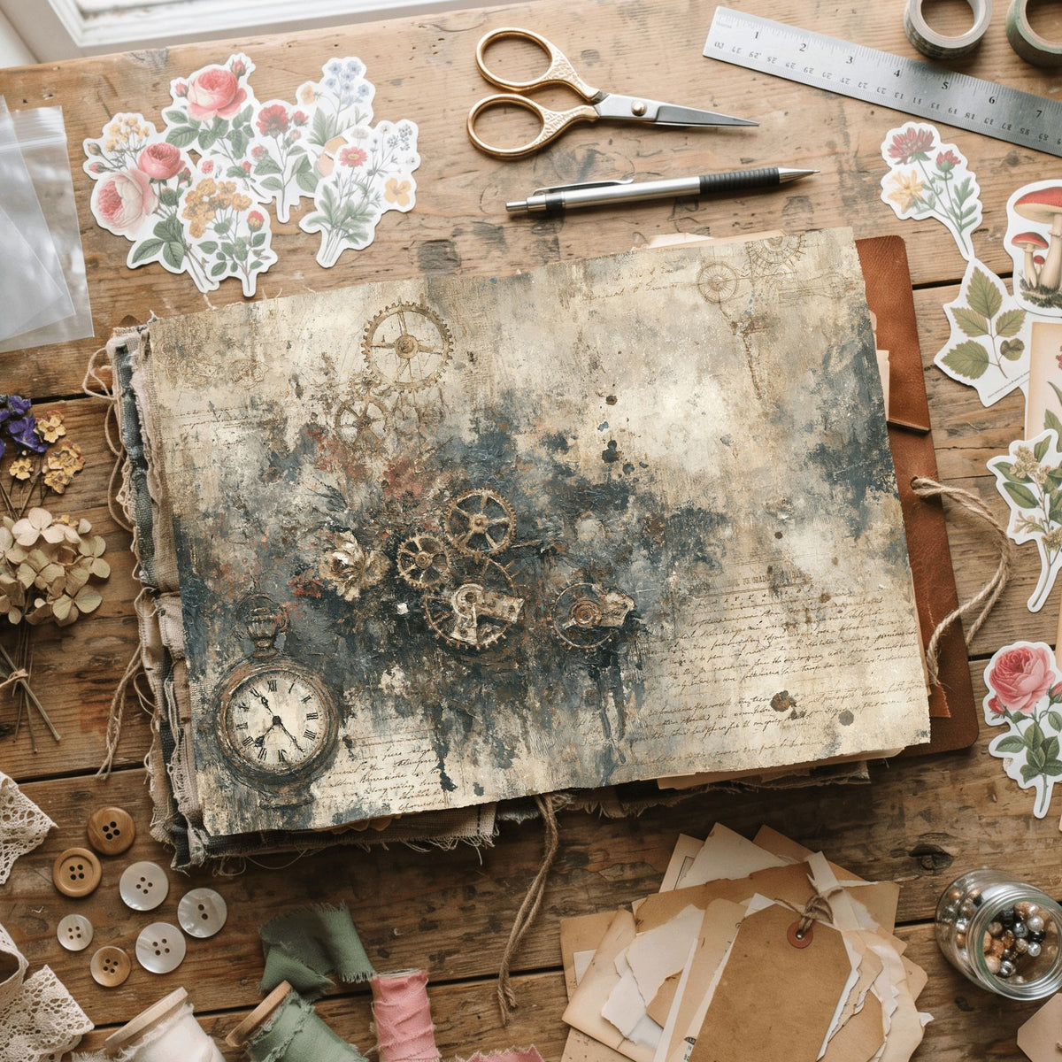 Steampunk Victorian Journal Paper