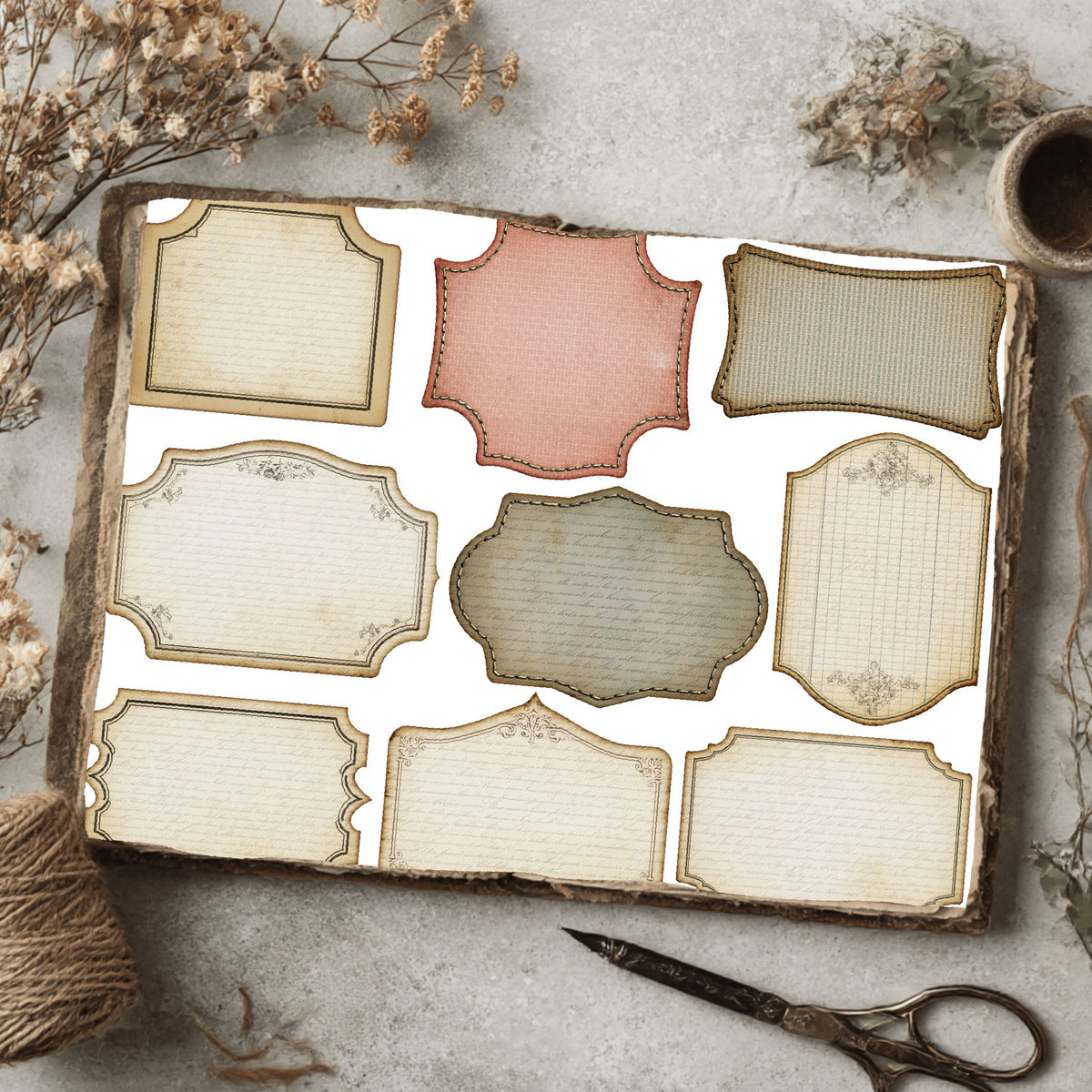 Vintage Blank Word Labels