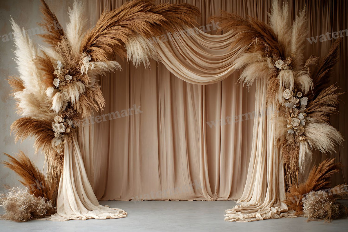 Boho Pampaarch Backdrop Images
