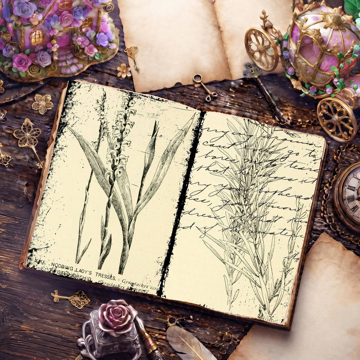 Botanical Sketches Digital Papers