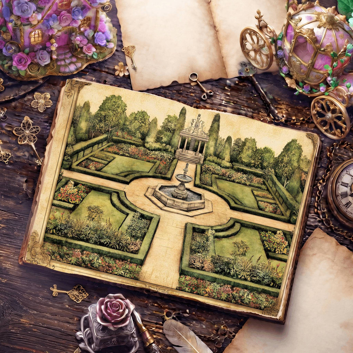 Botanical printable junk journal paper, page preview 20