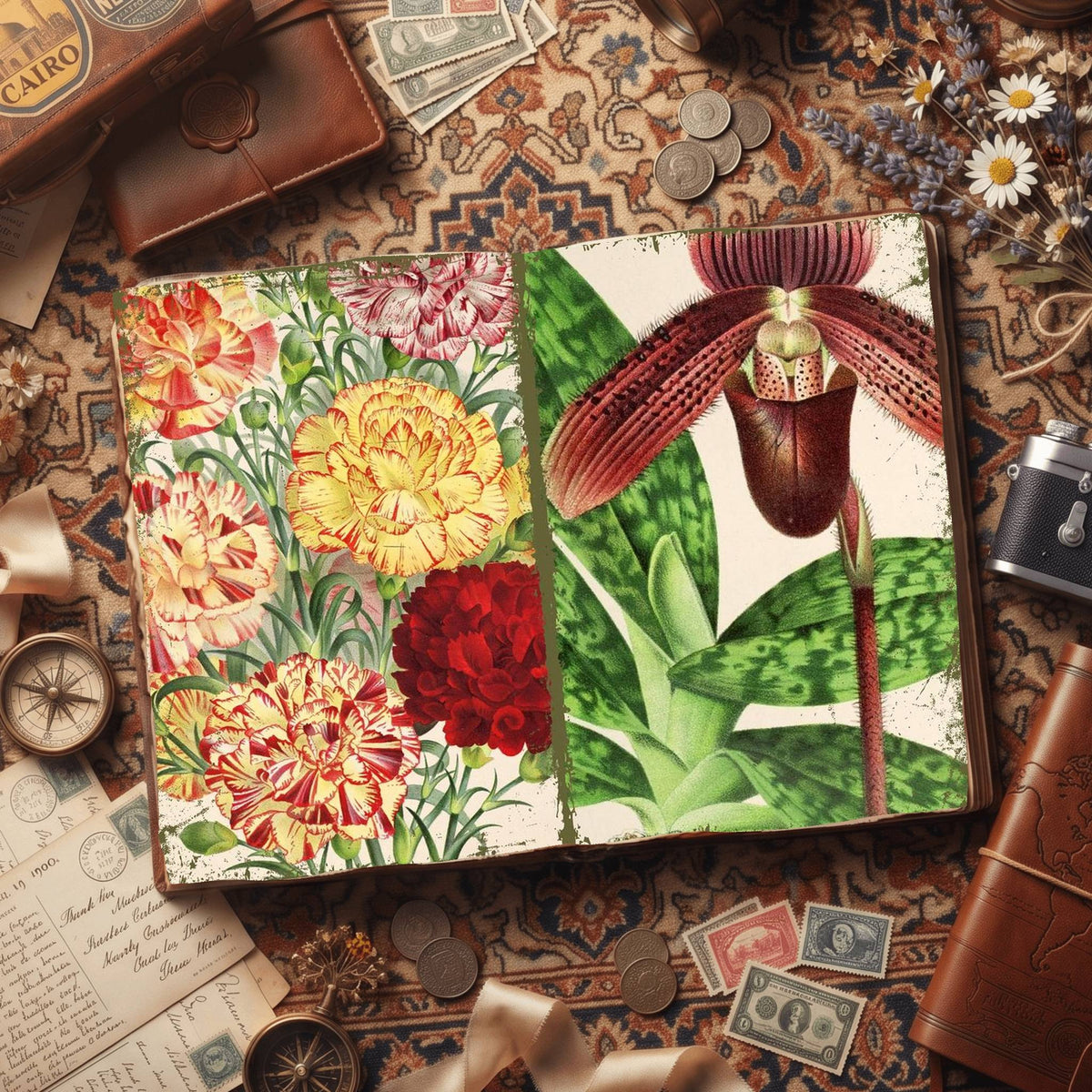 Botanical printable junk journal paper, page preview 20