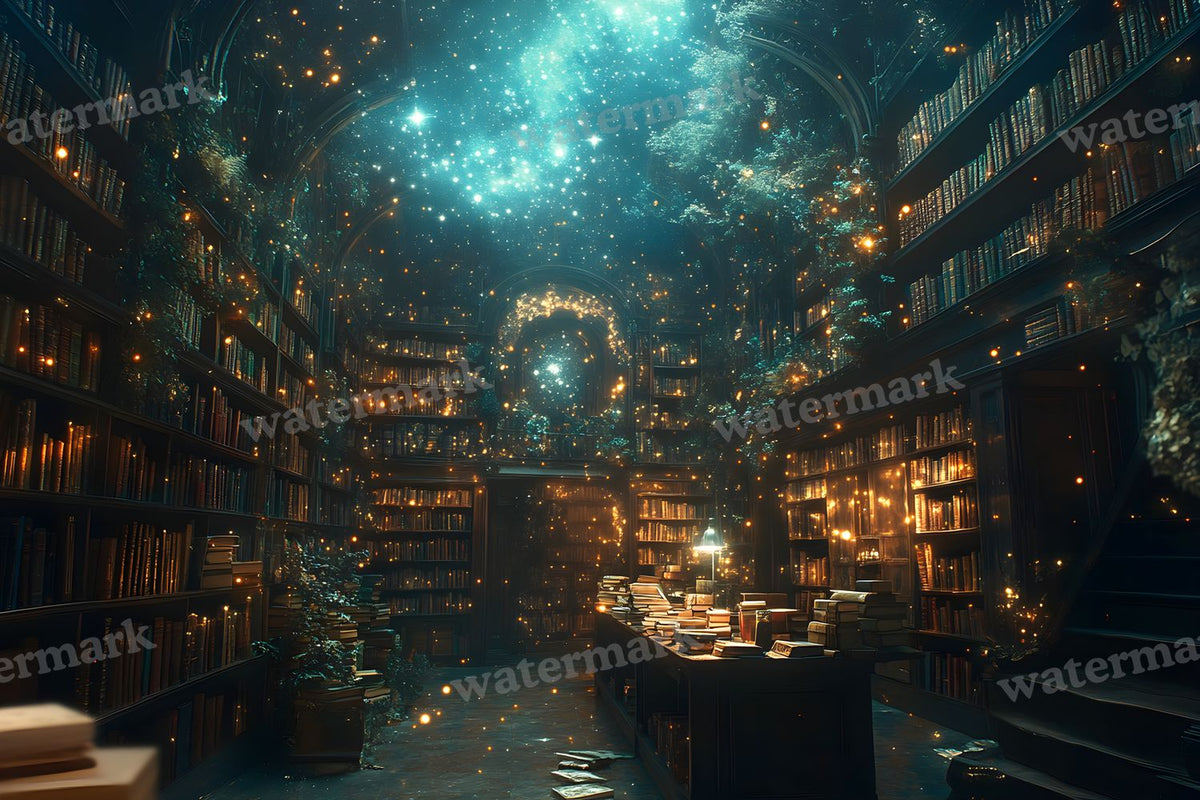 Celestial Library Dream Backdrop Images