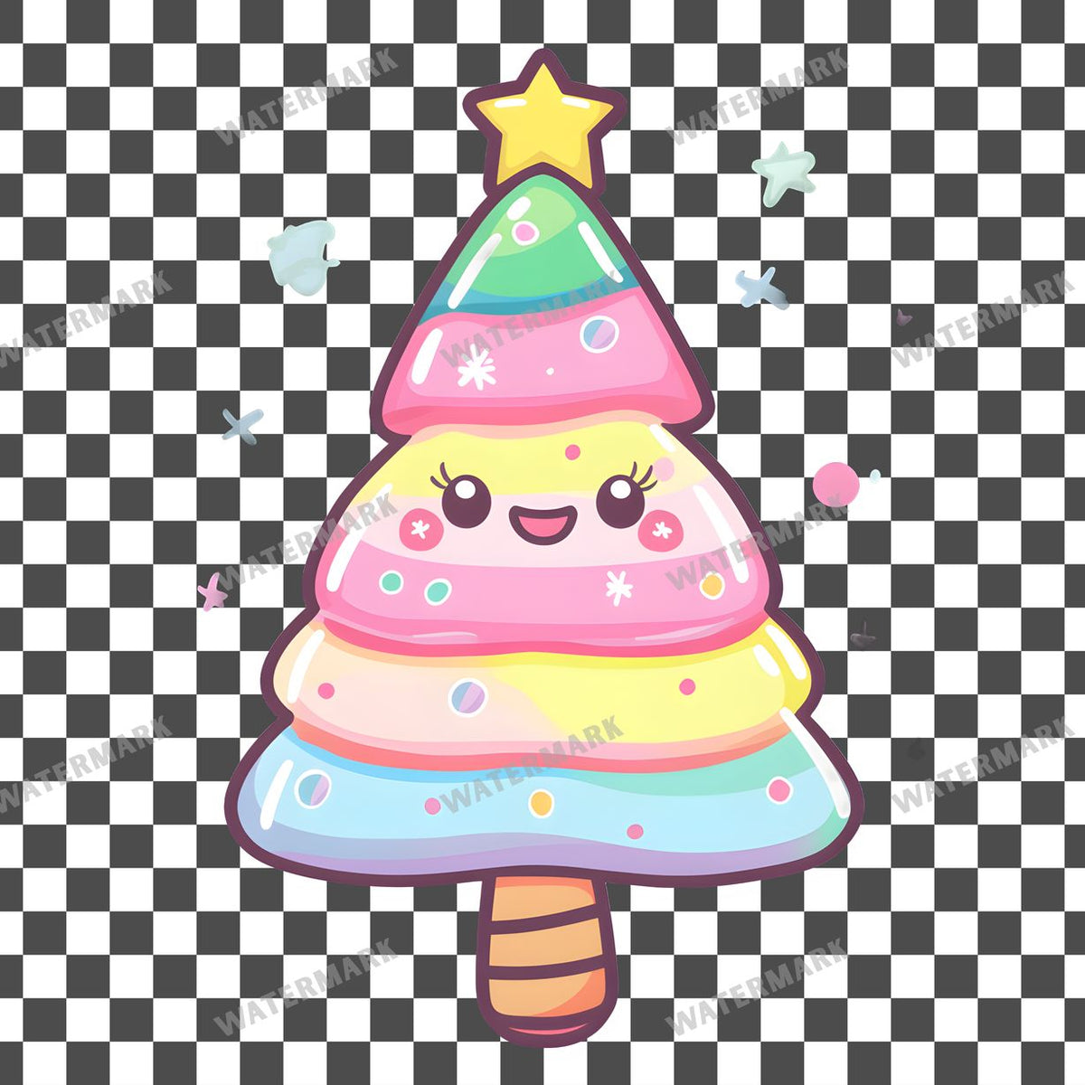 Christmas Kawaii Style Clipart Pngs