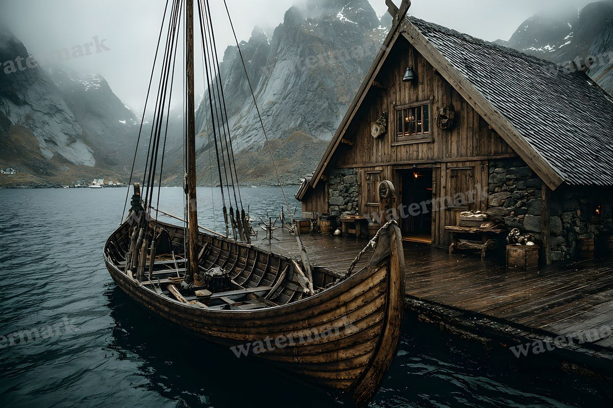 Cinematic Viking Scene Backdrop Images
