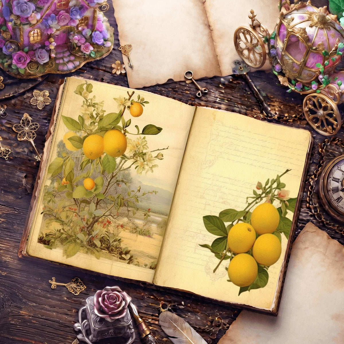 Citrus Fruit Digital Papers