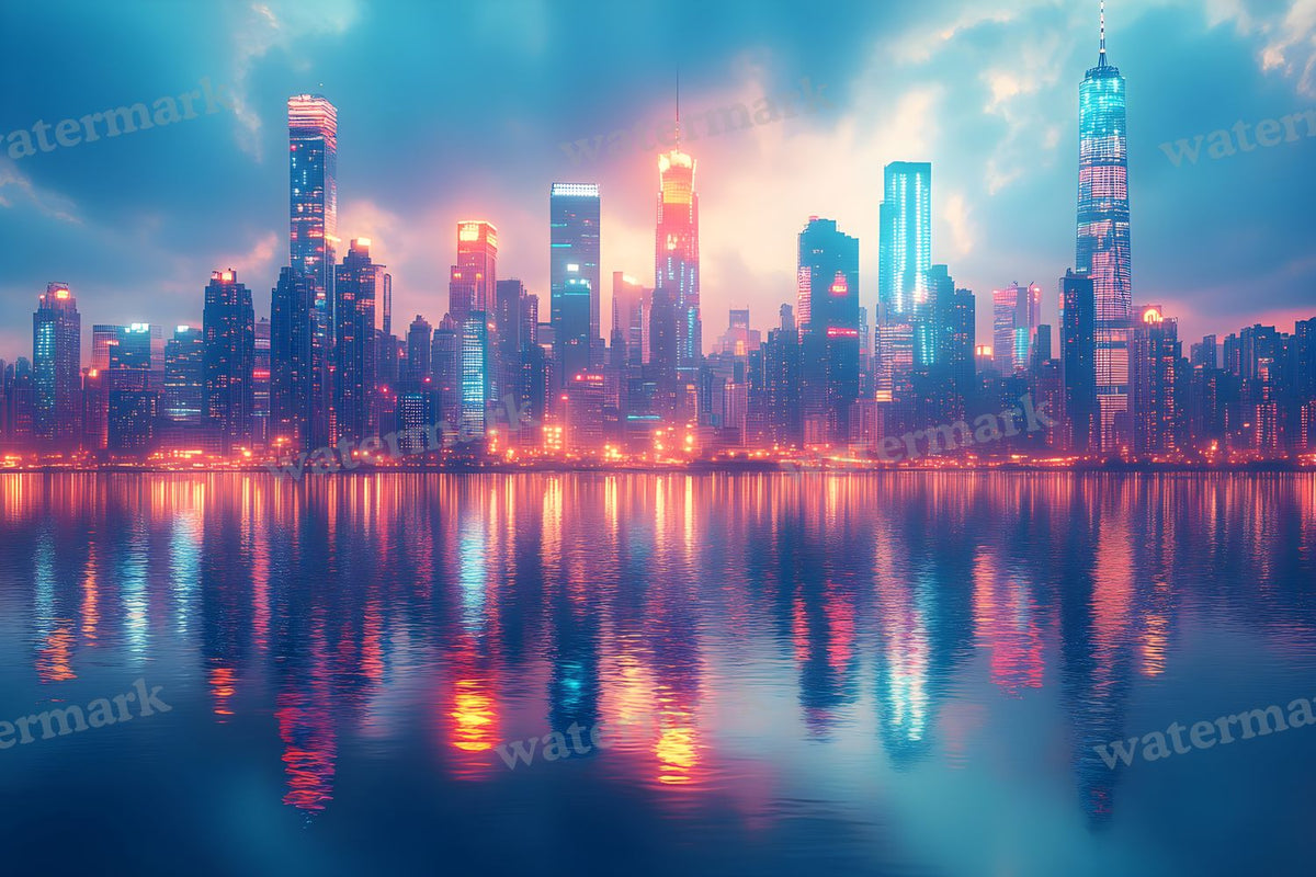 City Lightskyline Night Backdrop Images