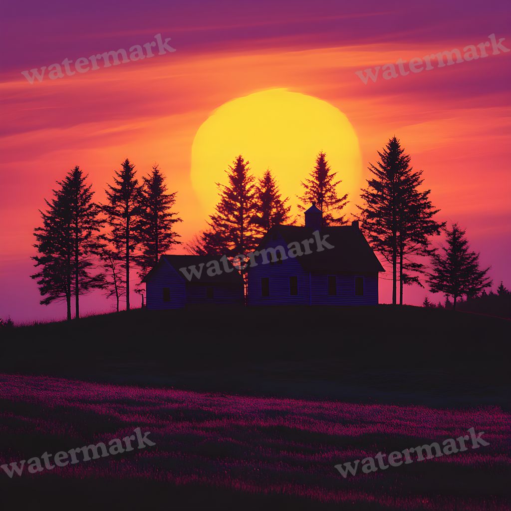 Countryside Silhouette Backdrop Images