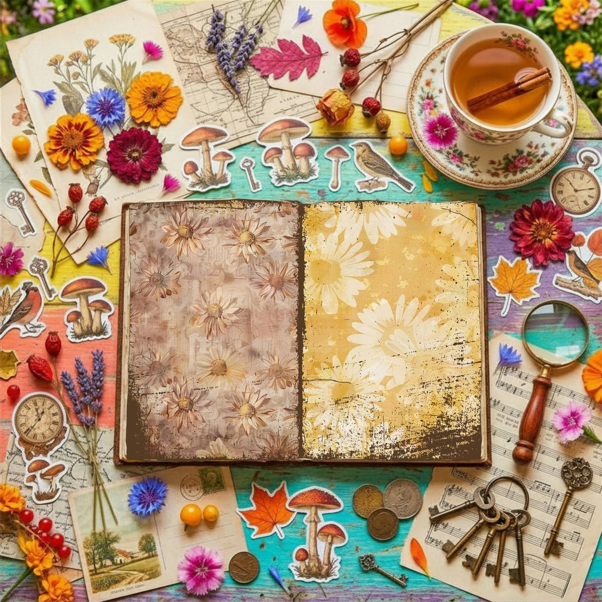 Daisy Flowers Digital Papers