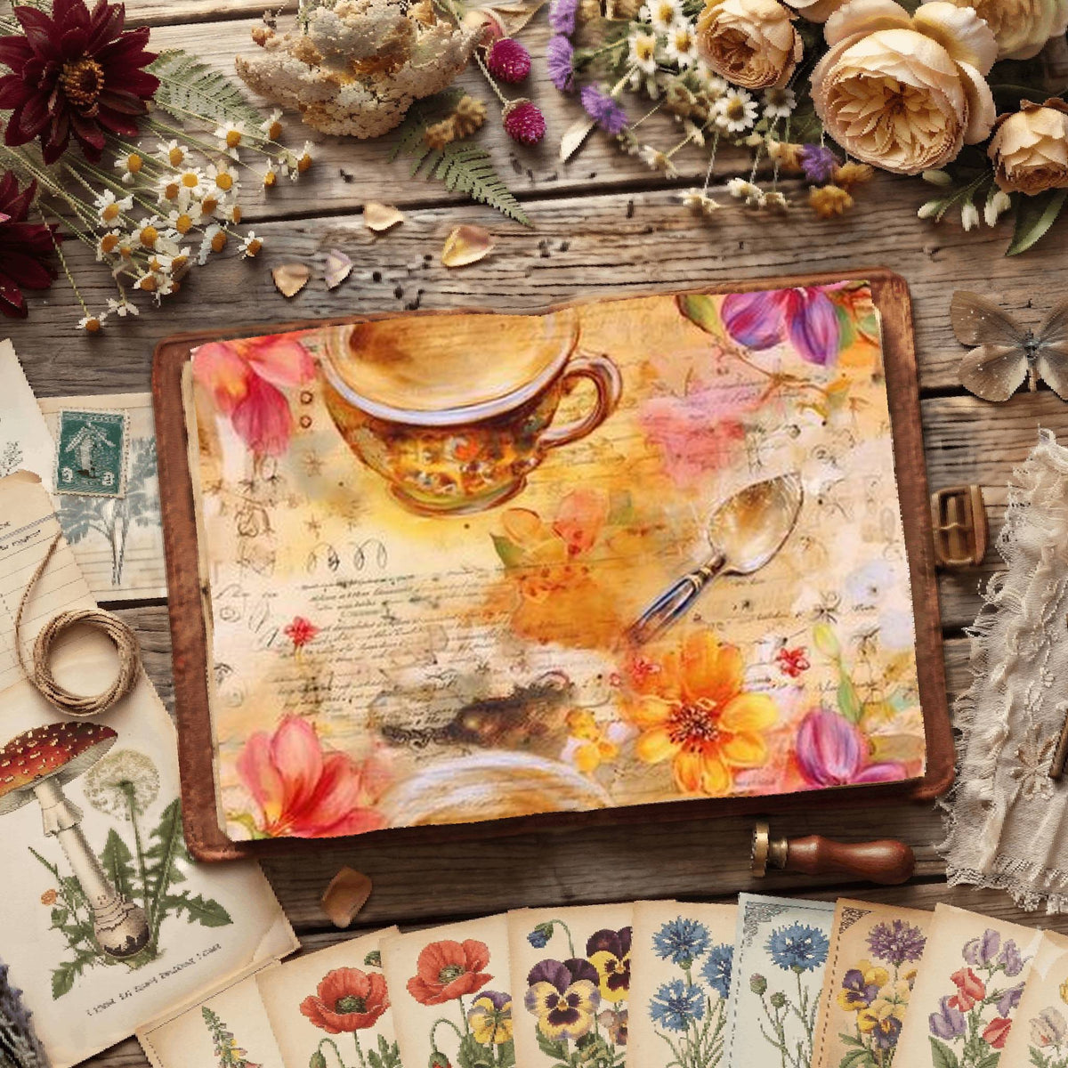 Floral Coffee Digital Papers