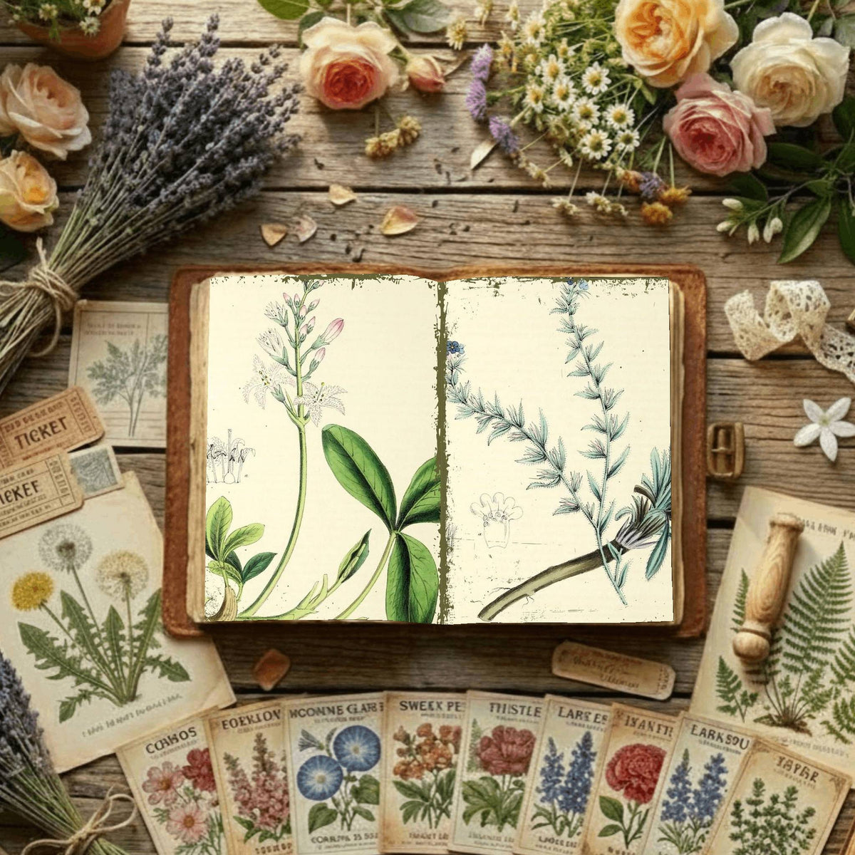 Floral Illustrations Digital Papers
