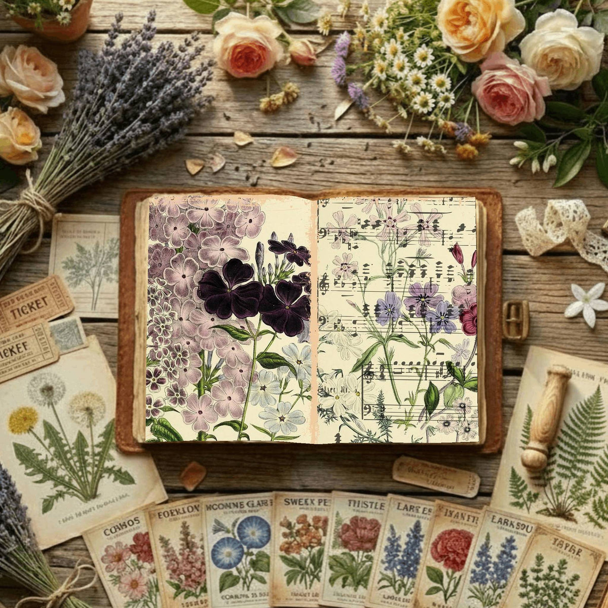 Floral Illustrations Digital Papers