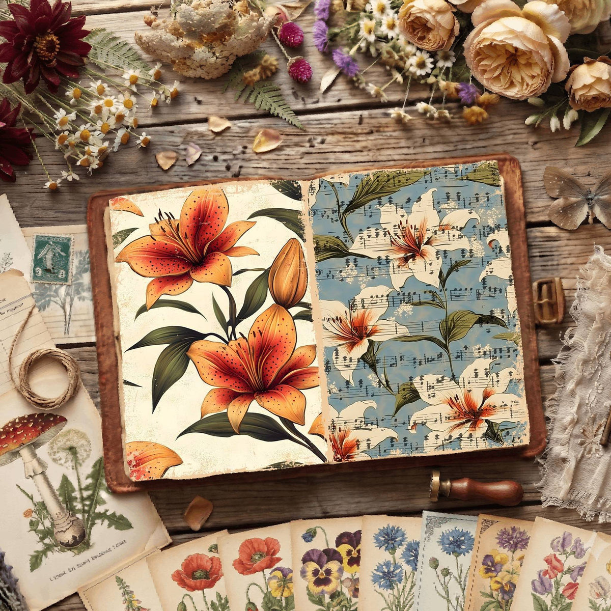 Floral Illustrations Digital Papers