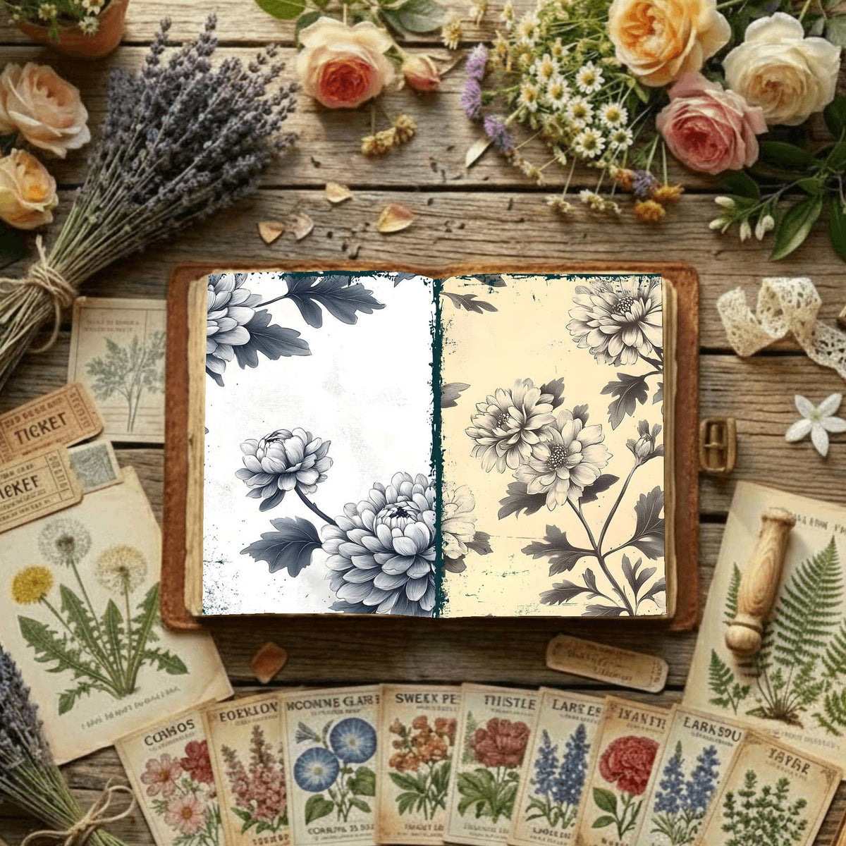 Floral Digital Papers