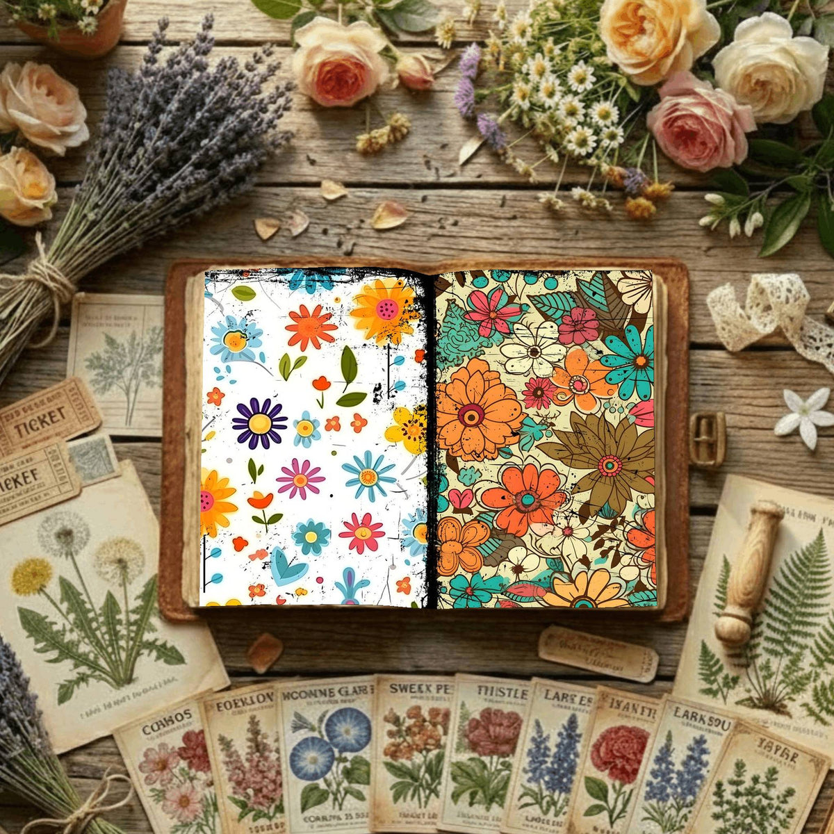 Floral Digital Papers
