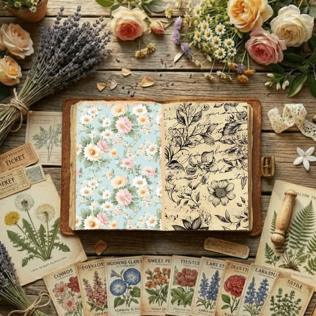 Floral Digital Papers
