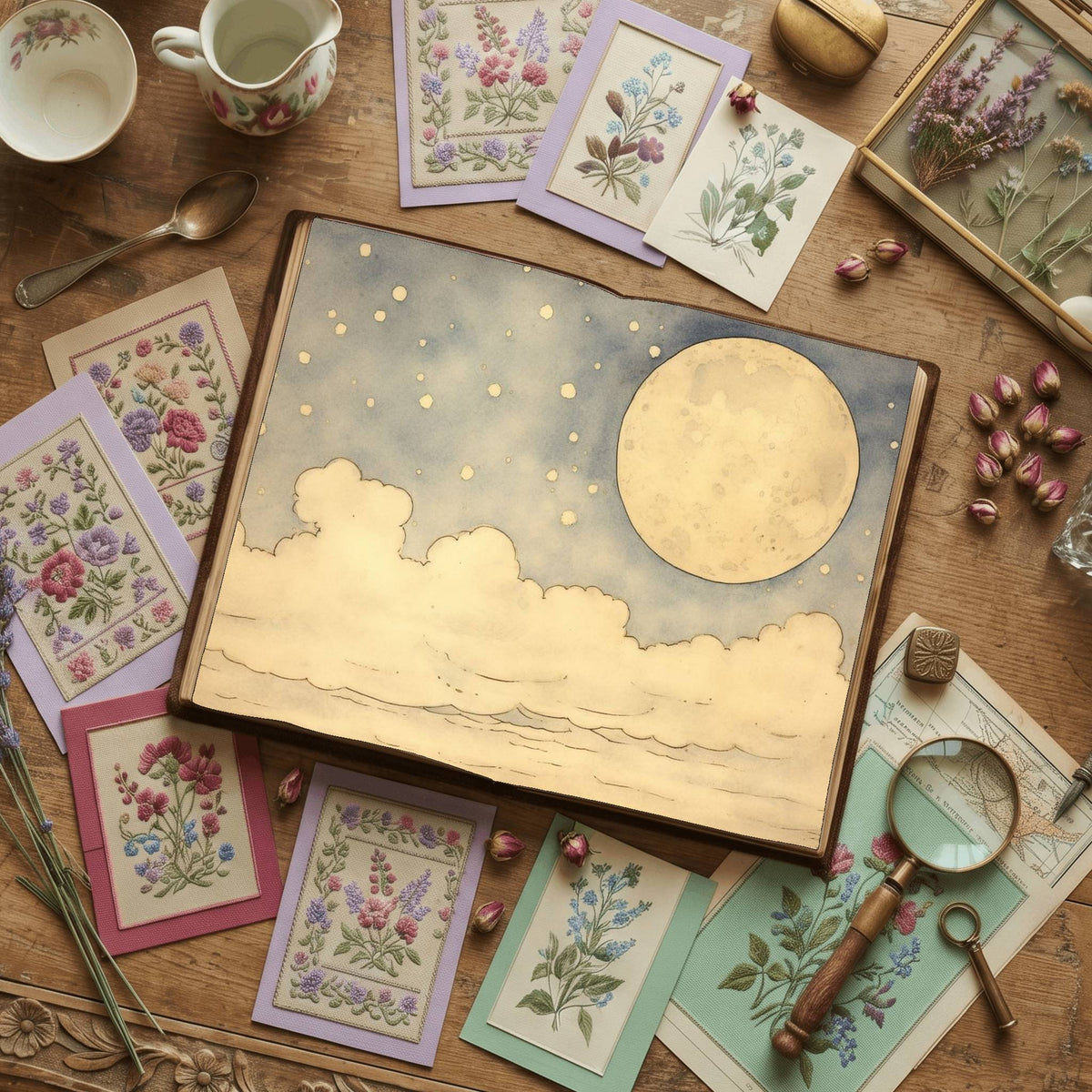 Full Moon Set Digital Papers