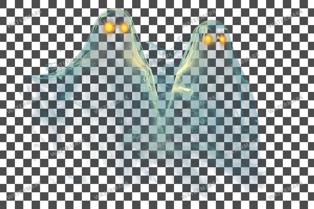 Ghostly Apparitions PNG overlay on a transparent checkered background, preview 20