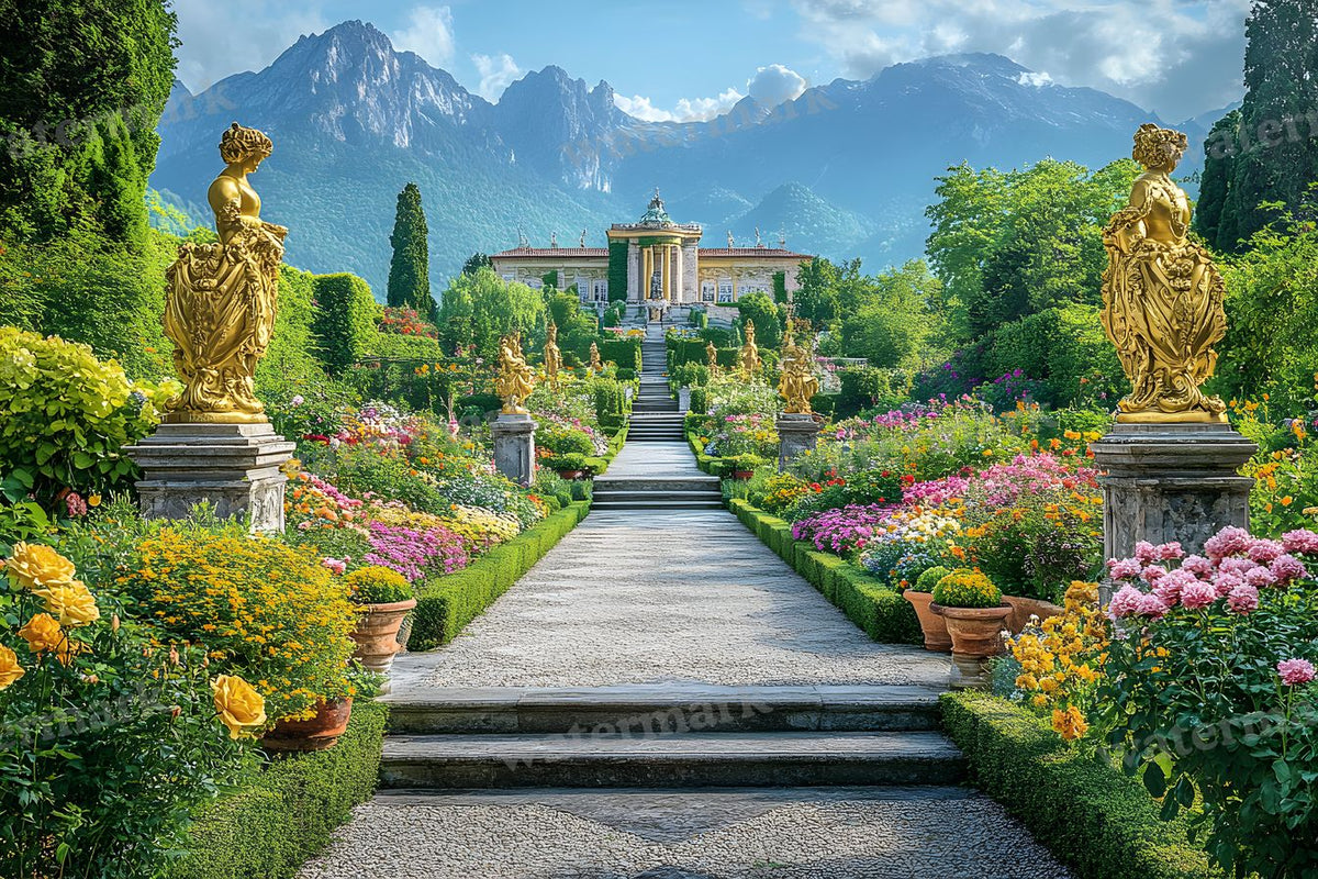 Lavish Baroque Garden digital photo backdrop for photo editing, preview 19