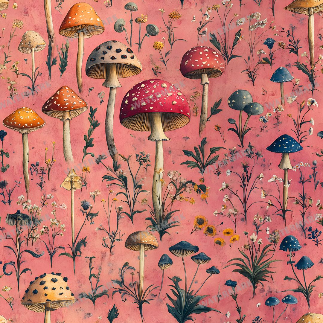 Mushrooms Seamless Pattern