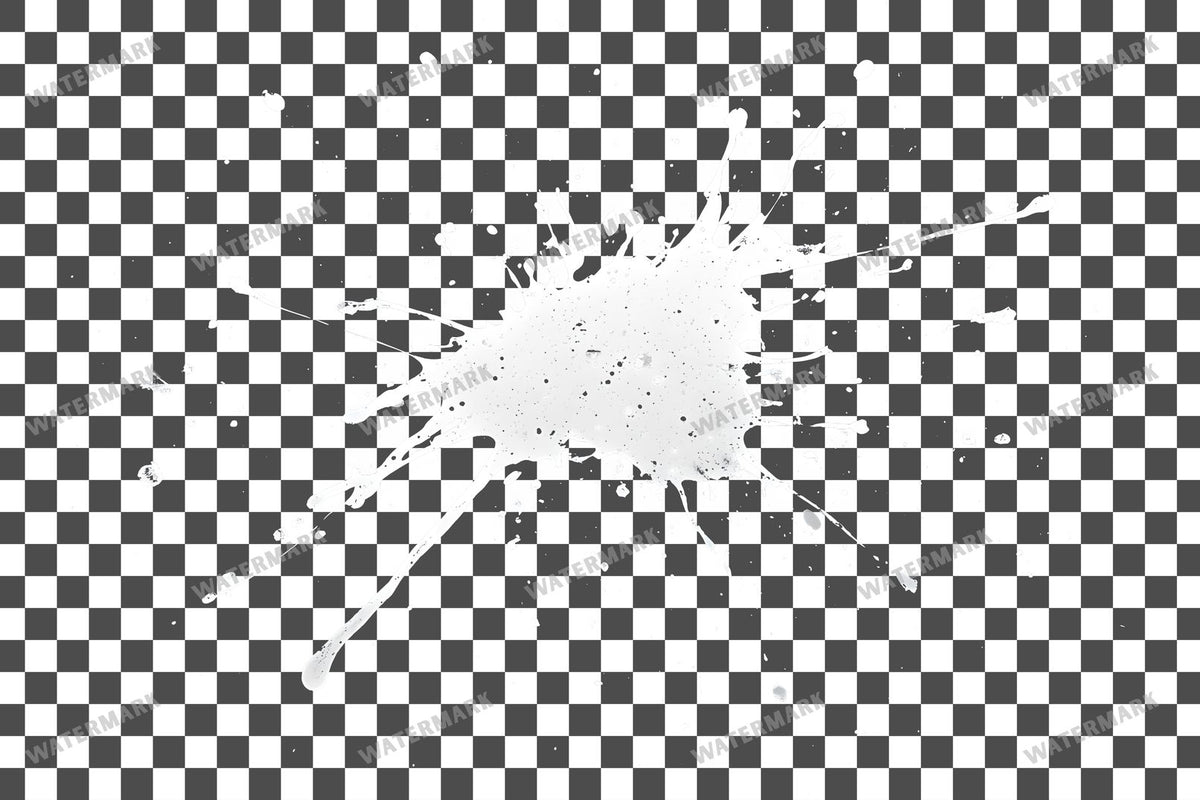 Paint Splatter Abstract Splashes PNG overlay on a transparent checkered background, preview 20