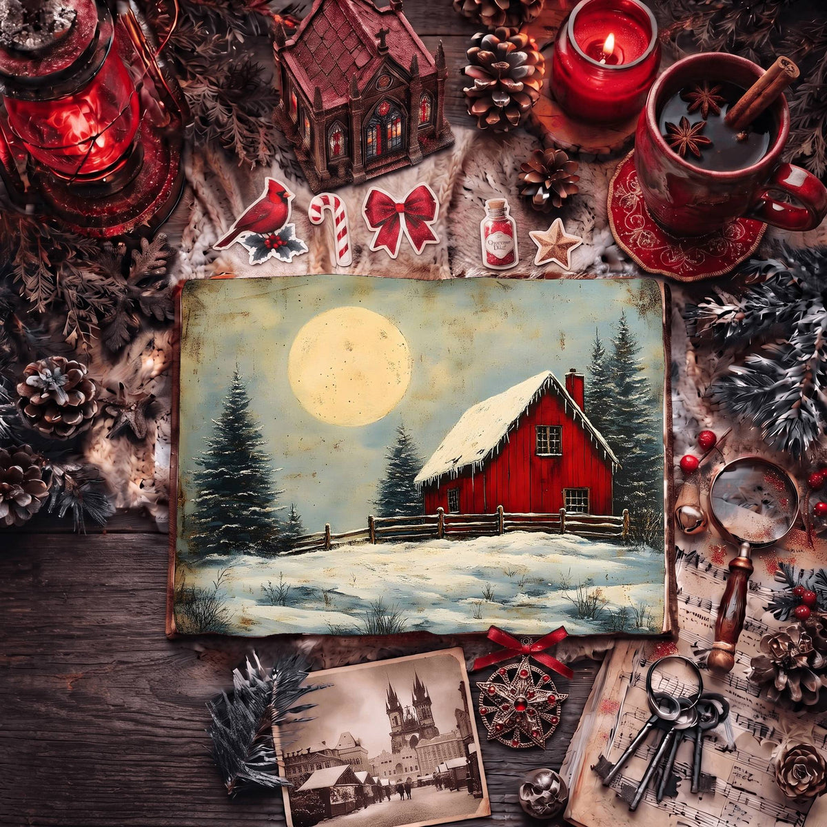 Red Christmas Digital Papers