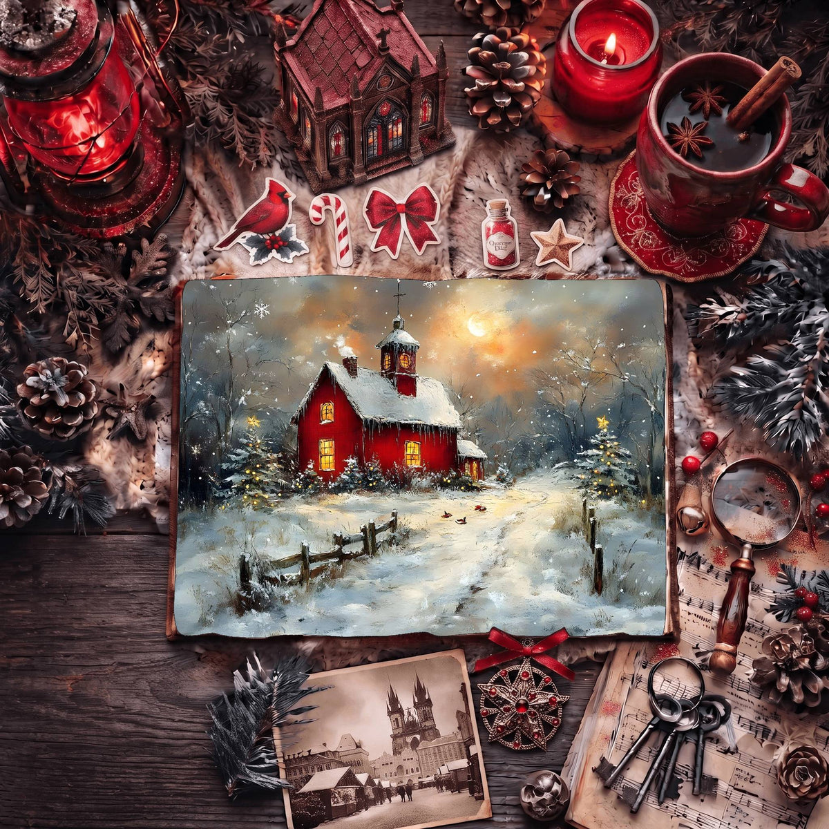 Red Christmas Digital Papers
