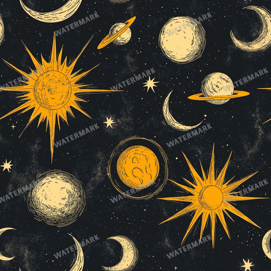 Space And Celestial Seamless Pattern