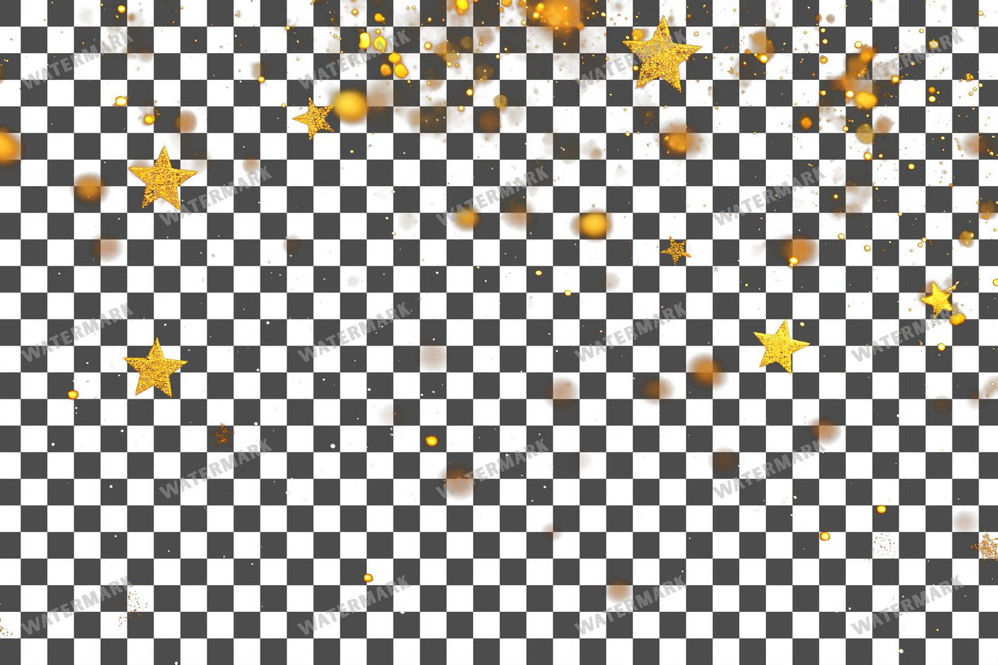 Twinkling Gold Stars Transparent Overlay Pngs
