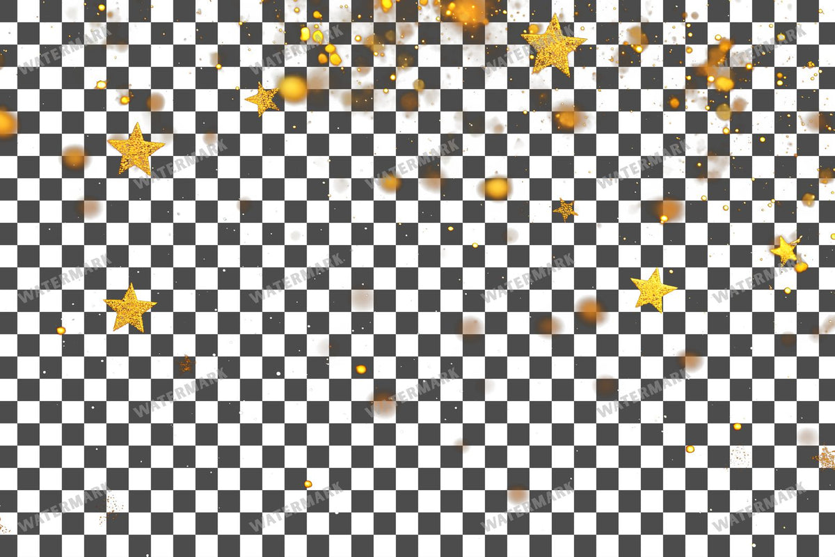 Twinkling Gold Stars Transparent Overlay Pngs