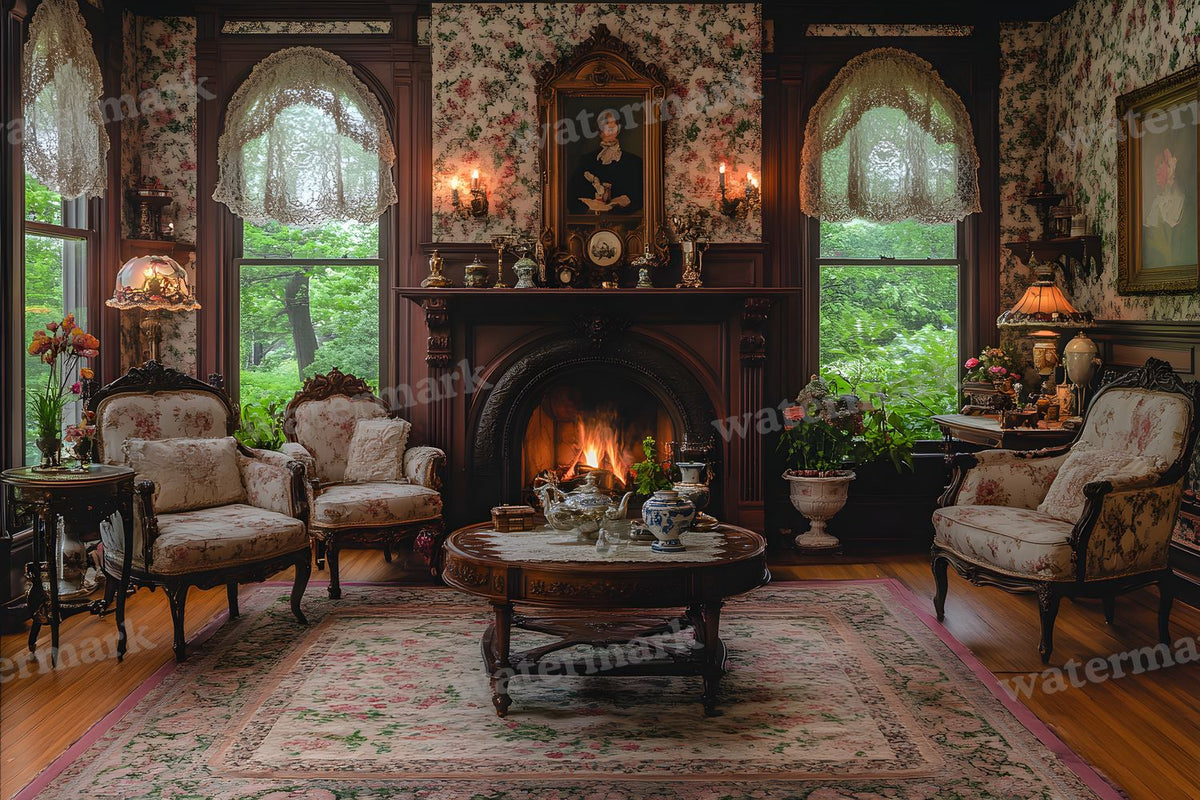 Victorian Parlor Elegance Backdrop Images