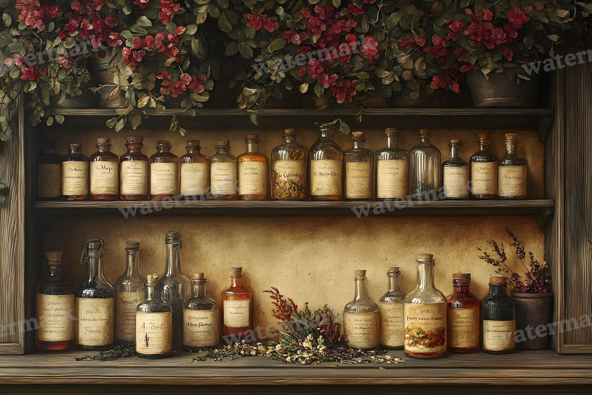 Witch Apothecary Scene Backdrop Images