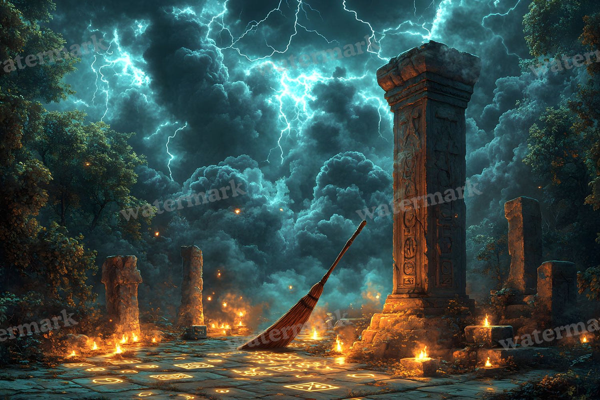 Witch Broomstick Backdrop Images