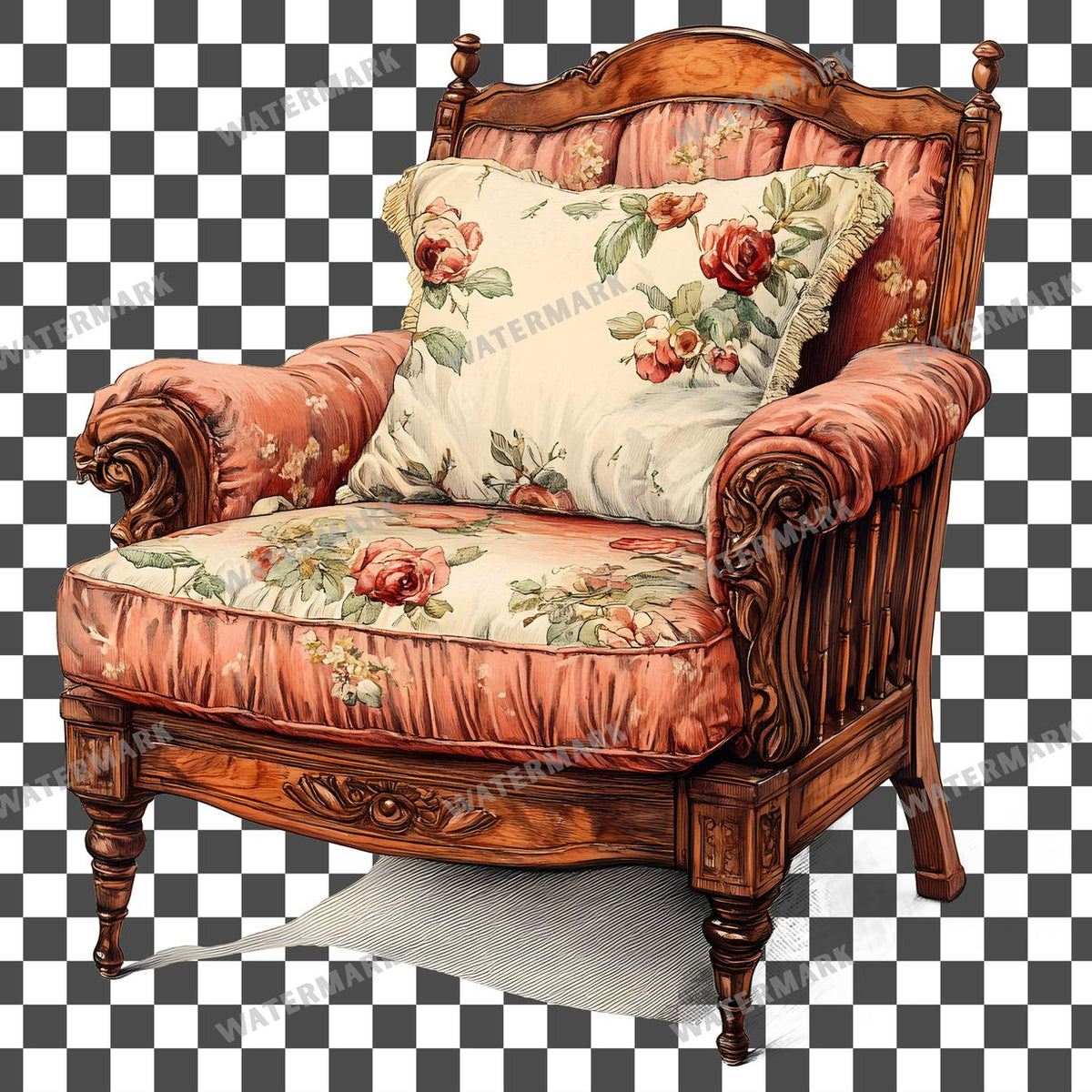 Wooden Rockin Vintage Style Clipart Pngs