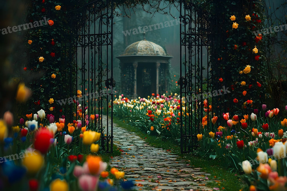 Wrought Iron Secret Garden Backdrop Images