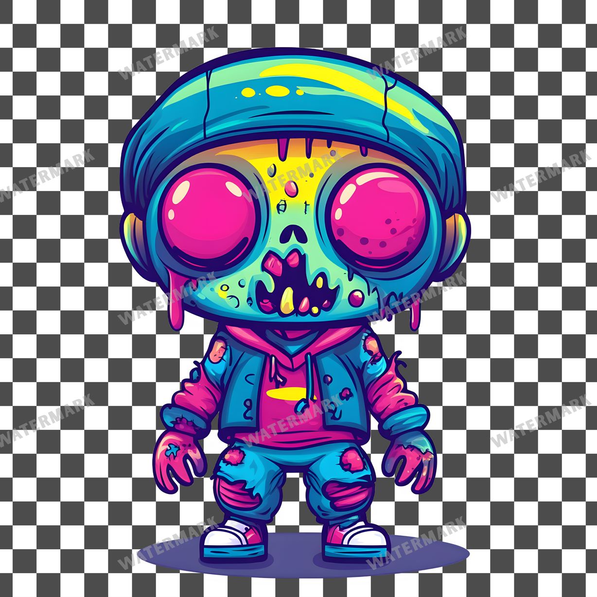 Zombie Kawaii Style Clipart Pngs