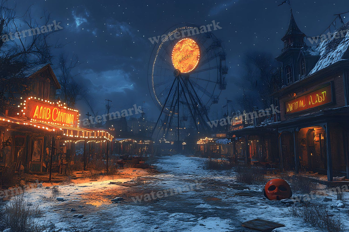 Abandoned Carnival Spooky Backdrop Images