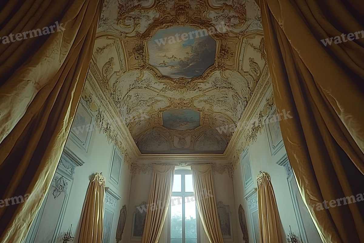 Baroque Regal Fresco digital photo backdrop for photo editing, preview 20