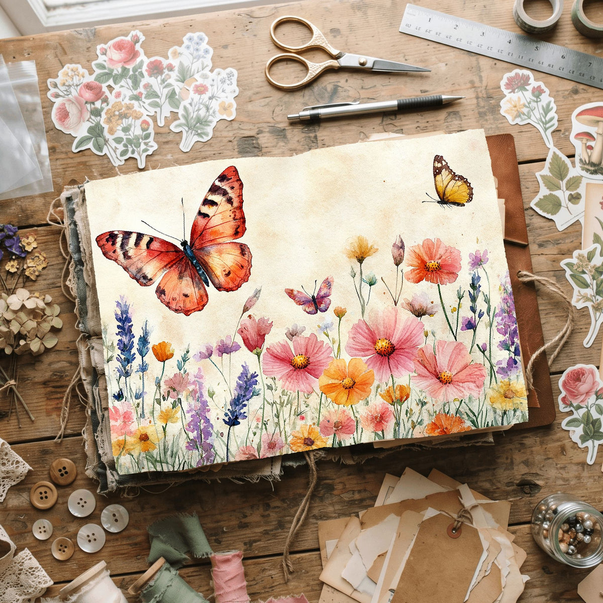 Butterfly Wildflower Meadow Writing Paper